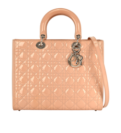 Large Lady Dior, Patent, Pink, 16BO0152, S, 2*
